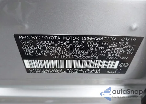 2019 Lexus Ls 500 z USA, uszkodzony, nr VIN JTHB51FF3K5009078